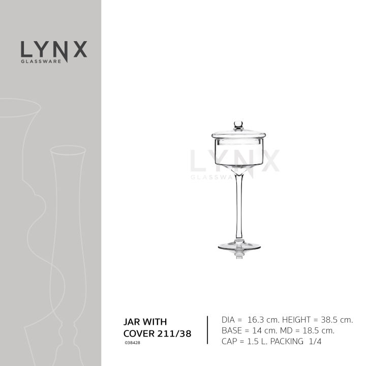 lynx-jar-with-cover-211-แจกันแก้ว-พานแก้ว-เนื้อใส-พร้อมด้วยฝาแก้ว-มี-4-ขนาดให้เลือก