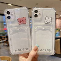 คสซิลิโคน เคสใส เคสโทรศัพท์สำหรับ Compatible for iPhone 11/12/13 Pro 11 Pro Max 7 8 Plus XR X XS Max SE 2020 ช่องเสียบการ์ดโทรศัพท์