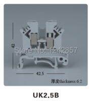 100pcs UK2.5B CE approval Din rail UK Series universal terminal blocks/connection terminal UK-2.5B replace Phoenix