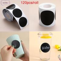 YANL MALL 120pcs/roll กันน้ำ ขวดแยม เครื่องเทศ ป้ายกระดานดำ สติ๊กเกอร์ฉลากกลม แท็กขวด ปากกามาร์กเกอร์