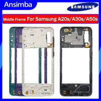 Ansimba สำหรับ Samsung Galaxy A20s A30s A50s โครงหน้ากากกลางที่อยู่อาศัยแผ่นหน้ามีหนามเตย Bezel การยึดจอแอลซีดีด้านหน้าชิ้นส่วนซ่อมกรอบซ่อมเครื่องมือ