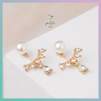 [petite by PRAKYRE] Vega Earring - ต่างหูมุก ทับหลังประดับเพชร แบบเกาหลี