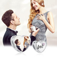 HotEuropean Love Heart ลูกปัด925เงินสเตอร์ลิง Custom Photo Charms Fit สร้อยข้อมือผู้หญิง DIY เครื่องประดับของขวัญวันวาเลนไทน์