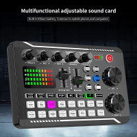 F998 Live Sound Card Professional Microphone Audio Interface 16 Sound Effects DJ Mixer Voice Changer Phantom Power For BM 800