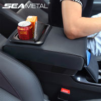 Car Armrest Cushion Universal Arm Rest Box Cushion Memory Foam Elbow Support Center Console Extender Storage Pocket Cup Holder