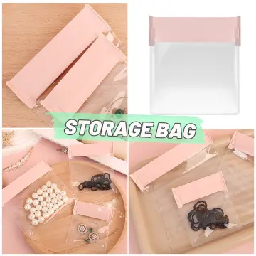 10pcs PVC Self Sealing Plastic Jewelry Zip Lock Bags Thick Clear