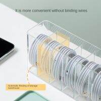 1 PCS Charging Cord Organizer Box with 7 Compartments Cable Cord Storage Organizer Clear Storage Box