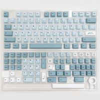 GMKfans 139ปุ่ม GMK ภูเขาน้ำแข็ง PBT เชอร์รี่โปรไฟล์ญี่ปุ่น Keycap สำหรับแป้นพิมพ์กลหมวกแก็บสีฟ้าเกมสวิตช์ MX ที่กำหนดเอง