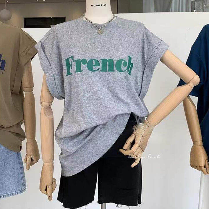 พร้อมส่ง-เสื้อยืดทรงหลวม-สำหรับผู้หญิง-ใส่สบายวันหยุด-เสื้อยืดเเขนสั้น