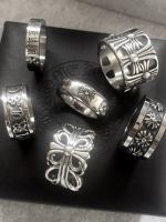 Chrome Hearts1┅ Applicable to trendy brand cross pair ring punk style ring boys retro hip-hop minority light luxury personality kite