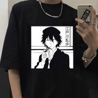 【Mens clothing】อะนิเมะญี่ปุ่น Bungou Stray Dogs T เสื้อผู้ชายผู้หญิงมังงะ EdogawaGraphic Tees UnisexTops TOversized ชาย