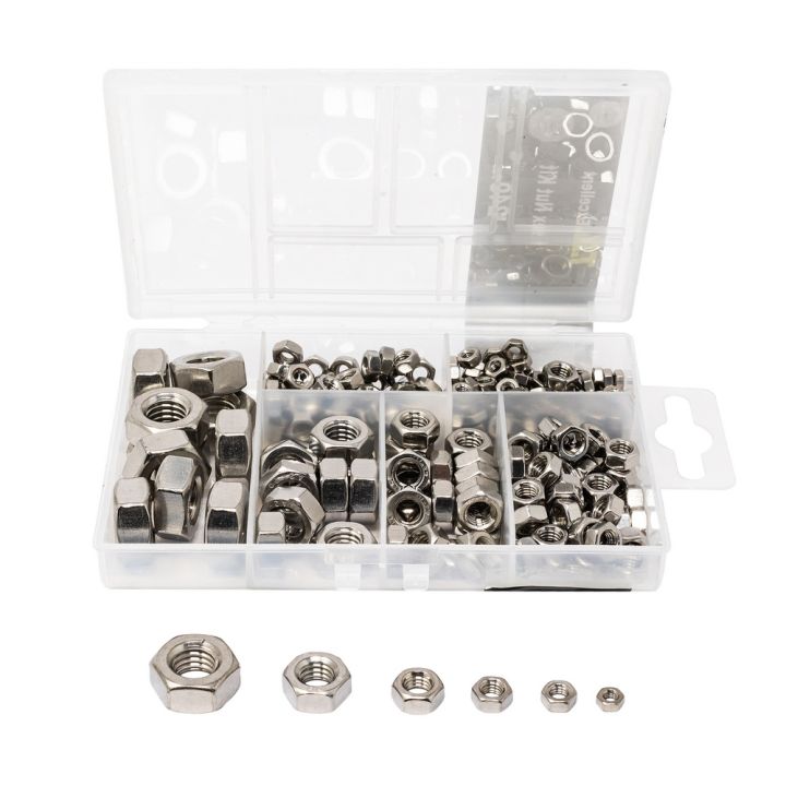 t-k-excellent-304-stainless-steel-hex-hexagon-nuts-m3-m4-m5-m6-m8-m10-kits-240-pcs-hex-hexagon-self-locking-nut-kit