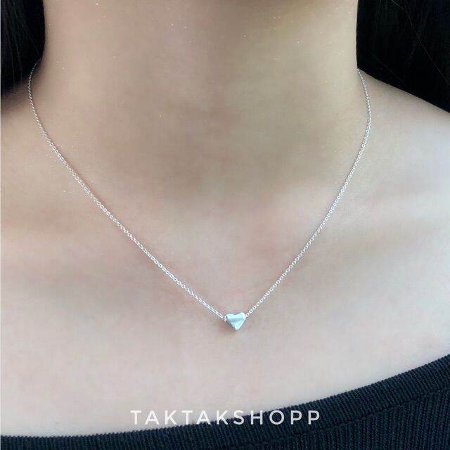 S925 Sterling Silver Platinum Plated Luminous Love Heart Necklace(BSN375)