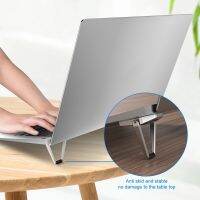 Mini Laptop Stand 2PCS Foldable Cooling Zinc Alloy Notebook Stand Small Lightweight Invisible Tabletop Risers for 12-20