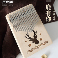 คาลิมบา คาลิมบ้า เปียโนนิ้วมือ คาลิมบา 17 คีย์ kalimba ลาย Reindeer ทำจากไม้สนวีเนียร์คุณภาพสูง