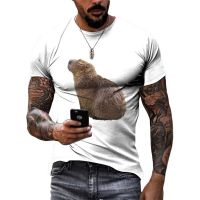 Summer Trend Funny capybara graphic t shirts Men Hip Hop Casual Fashion Streetwear 3D Print Personality O-neck Short Sleeve Tops