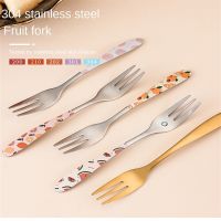 Ruit Forks For Kids Reusable Food Forkscake Fork Cartoon Stainless Steel Fruit Cake Dessert Picks Bento Box Decor Children Favor