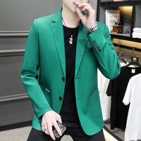 ZZOOI High-end Solid Color Men Blazers Fashion Business Casual Suit Jacket Slim Streetwear Social Jacket Wedding Groom Costume Homme