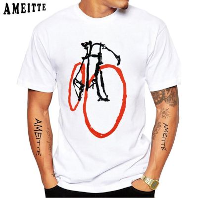 Vintage Classic Track Bicycle Art Print T Shirt New Summer Men Short Sleeve Funny Bike Design Hip Hop Boy Tops White Casual Tees XS-6XL