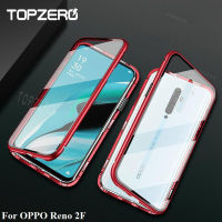 TOPZERO เคสป้องกันเต็มรูปแบบ360 ° สำหรับ OPPO Reno 2F A54 4G 4F Reno 5F Reno 5 4G 5G 5 Pro A94 A93 A15 A72ดูดซับ A53กันชนโลหะกระจกเทมเปอร์เคส