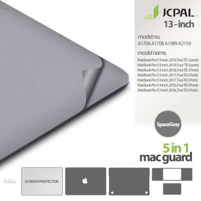 JCPAL ฟิล์มกันรอย MacBook Pro 13" MacGuard 5 in 1 [ฝาหลังจอ , ฟิมล์หน้าจอ , ที่รองมือ , Trackpad ,ฝาล่าง]สินค้าคุณภาพสูง