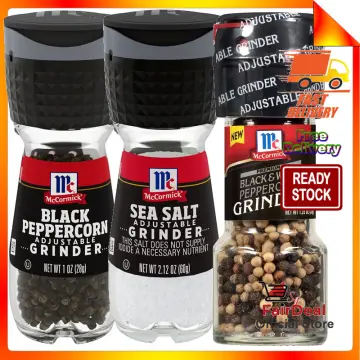 Seasoning Bundle - 2 Items: McCormick Sea Salt Grinder 2.12 Oz. & Black  Peppercorn Grinder 1.0 Oz