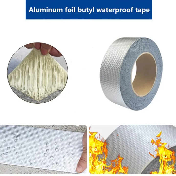 5cm-10cm-5m-multifunction-butyl-waterproof-tape-aluminium-foil-adhesive-tape-crack-repair-anti-leakage-super-waterproof-tape