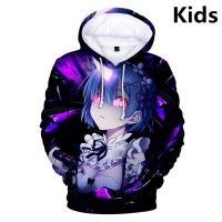 Sudadera con capucha de Anime Uzumaki para niños y niñas, 3D Sudadera con capucha, chaqueta harajuku Re Zero, ropa para niños de 2 a 14 años