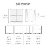 MOES สวิตช์ปุ่มกด4 Gang Tuya Zigbee ไร้สาย12ฉาก,แบตเตอรี่ขับเคลื่อนอัตโนมัติสถานการณ์สำหรับอุปกรณ์ Tuya วงจรไฟฟ้า-ชิ้นส่วน