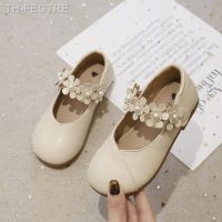 【hot】♦✵◑  Children Fashion Leather Shoes Flowers Pearls Kids Soft Flats Color Round-toe