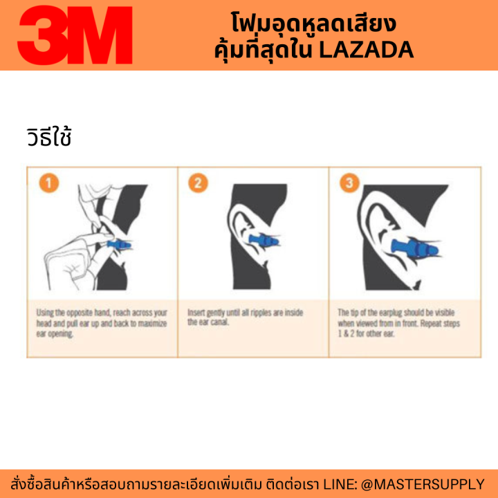 ear-plug-3m-เอียปลั๊ก-ที่อุดหู-3m-รุ่น-1100-1110-1270-โฟมลดเสียง-3m