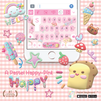 A Pastel Happy-Pink Keyboard Theme⎮(E-Voucher) for Pastel Keyboard App