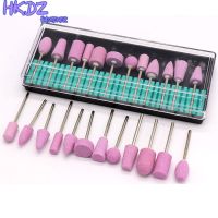 12PCS/Set Pink Nail Drill Bit Set Quartz Abrasive Tools Shank 2.35mm Electric Grinding Head Tool Kit Nail Polishing