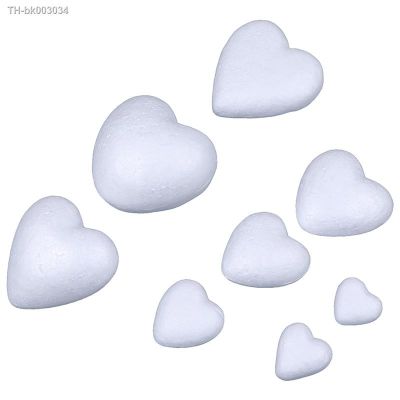 ✈◎✣ 10pcs 3.5-10cm Polystyrene Styrofoam Foam Ball White Craft Heart-shaped For DIY Christmas Party Decoration Supplies Gifts