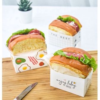 กล่องแซนวิช-กล่องกระดาษใส่ขนมปัง-แฮมเบอร์เกอร์