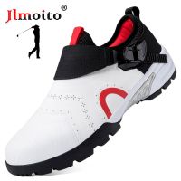 Waterproof Men Women Leather Golf Shoes Non-slip Spikes Golf Sneakers Breathable Golf Training Sneakers Golf Athletic Shoes Male