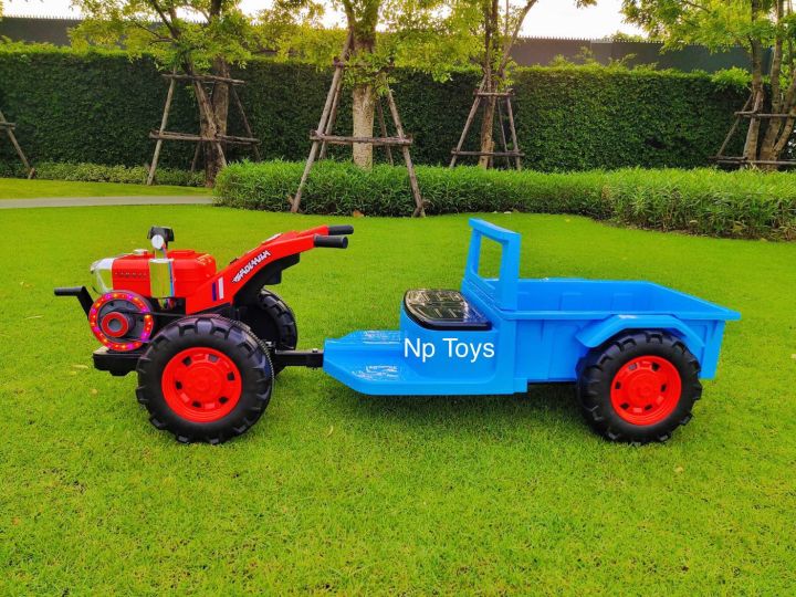 toykidsshop-รถแทรคเตอร์เด็กนั่งรุ่นใหม่-รถไถนา-รถอิแต๊ก-ขนาด2มอเตอร์-tractor-no-2080