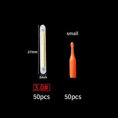 50ชิ้น/ล็อต2.2-4.5Mm L ไฟไม้เท้าไฟกลางคืนตกปลาที่มีประโยชน์สติ๊กเกอร์เรืองแสงในที่มืดทุ่นตกปลาแท่งไฟฟลูออเรสเซนต์ตกปลาที่มีประโยชน์