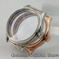 Goutent 44มม. สีเงินกุหลาบสีดำ PVD กรณีนาฬิกาเหล็กพอดีกับ ST3600นางนวล6497/6498/3620การเคลื่อนไหว