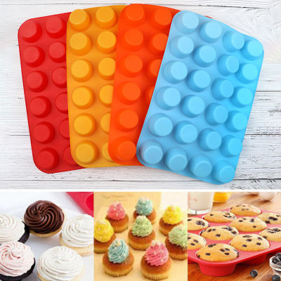 24 Cavity Cake Mold Pan Muffin Tray Baking Tray Kitchen Supplies Silicone Cake Tray Cake Mold Chocolate Mould