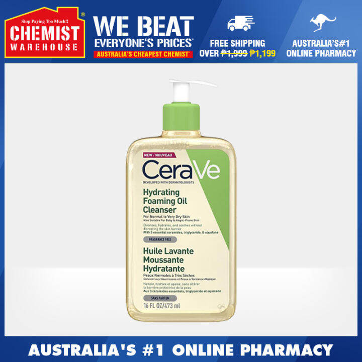 CeraVe Hydrating Foaming Oil Cleanser 473ml Gentle to Skin [Chemist