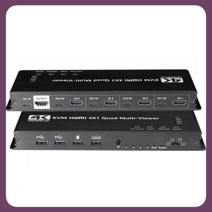 Kvm Hdmi Quad Multi Viewer Switch X P Hdmi Kvm Multiviewer Seamless Processor Screen With