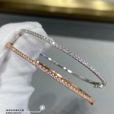 New Trend Hot Sale Famous Brand Top Quality European Luxury Jewelry Bracelets For Women Zircon Bangle Classic Pure 925 Sliver