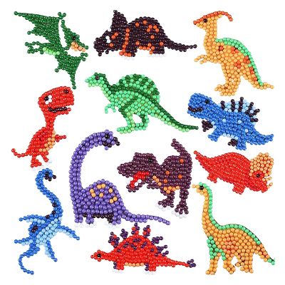 Childrens 5D Diamond Painting Pictures Set, DIY Animals Diamond Painting Sticker Kit, Crystal Art Craft for Children