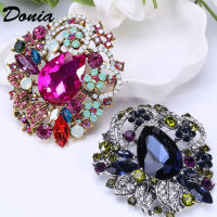 Donia jewelry New products hot fashion big glass brooch luxury classic temperament wild large glass crystal brooch jewelry