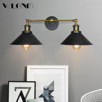 WlGNM Wall Light E27 Iron Wall Lamps For Living Room Bathroom Modern Style Double Head Cap Sconce Indoor Decortion LED Lighting