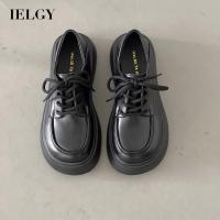 IELGY  Women S French Retro Heightened Lace Up Leather Shoes