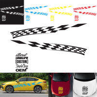 2Pcs 280X33CM PVC 5สีลายสก๊อต Creative Refit Car Racing Side Body Anti-Scratch Sticker