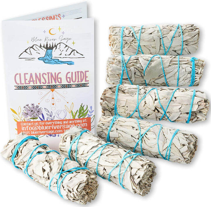 Blue River Sage 6 Pack White Sage Sage Smudge Sticks for Smudging