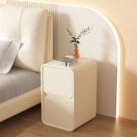 ▪ style bedside table simple and modern solid leather ultra-narrow 20cm minimalist mini storage cabinet